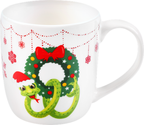 

Кружка Homeclub Змейка с брелоком 350мл, фарфор, в ассортименте