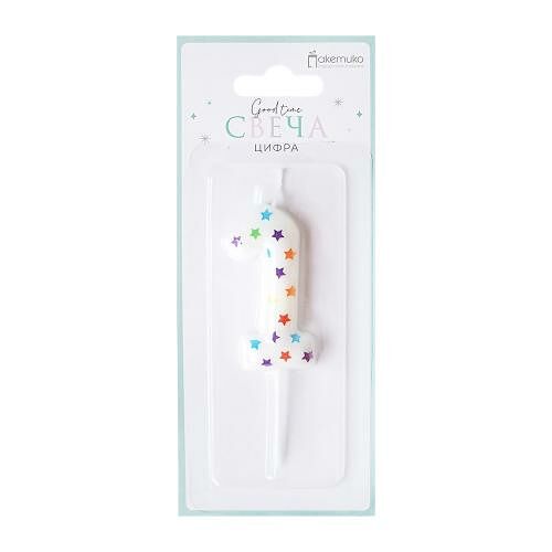 Свеча-цифра 1 Пакетико Happy Birthday