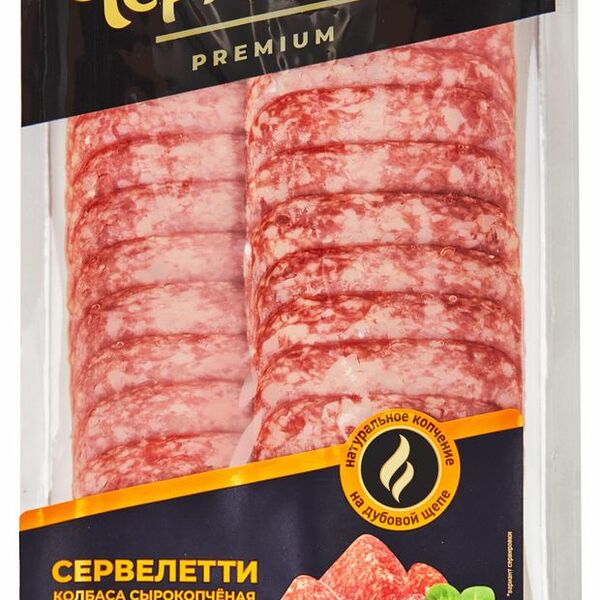 Колбаса сырокопченая Черкизово Сервелетти нарезка, 85 г