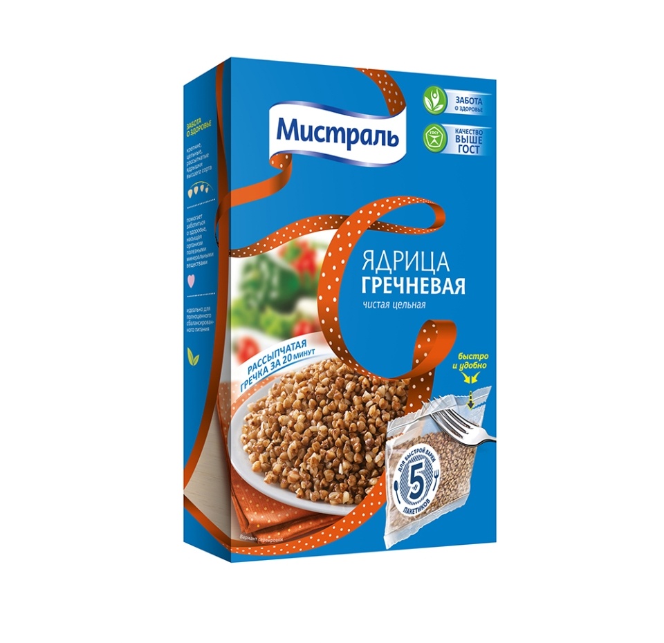 

Гречка Мистраль цельная ядрица 5 пакетиков 400 г