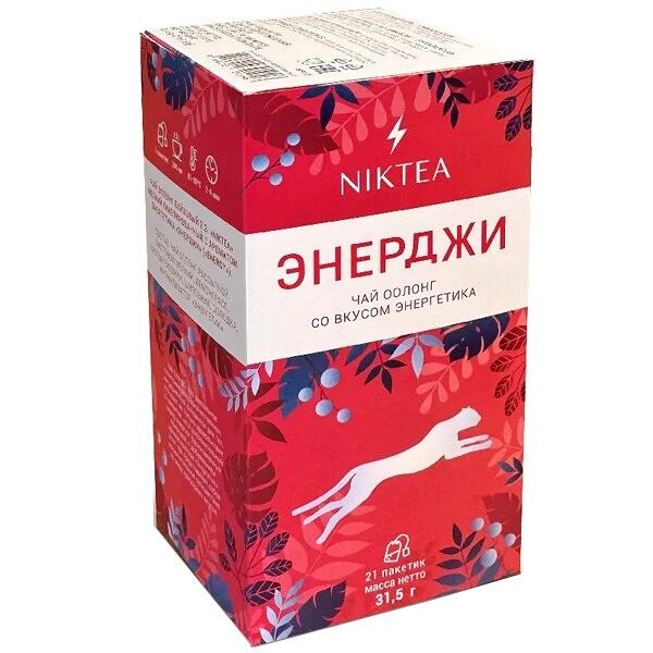 Чай зеленый Niktea Энерджи оолонг со вкусом энергетика 21 пакетик, 32 г