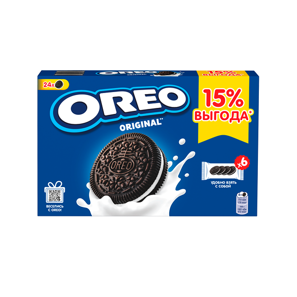 Печенье Oreo Original с какао и начинкой с ванильным вкусом, 228 г