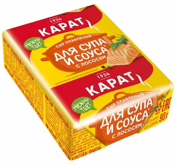 Сыр плавленый Карат с лососем 45% БЗМЖ 90г