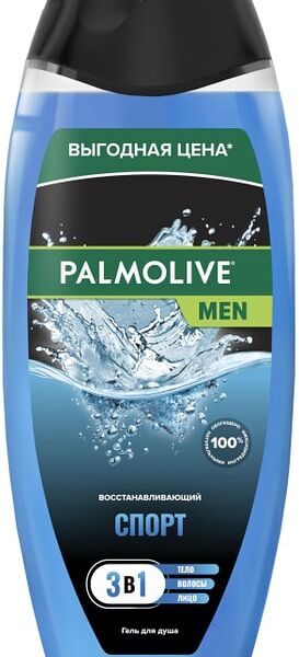 Гель для душа Palmolive Men Спорт Восстанавливающий 3 в 1 для тела лица и волос 500мл