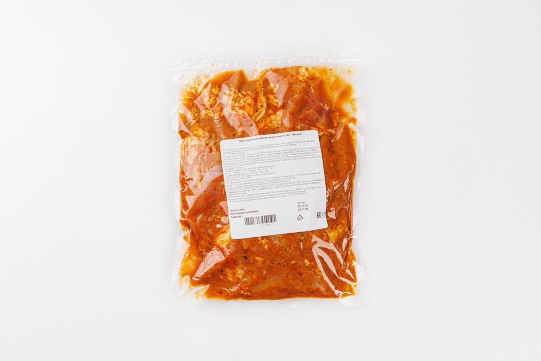 

Мясо цыпленка-бройлера Вкусвилл в пряностях "Масала" 700г