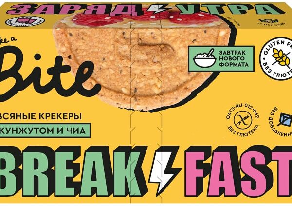Крекеры Take a Bite овсяные с кунжутом и чиа 200г