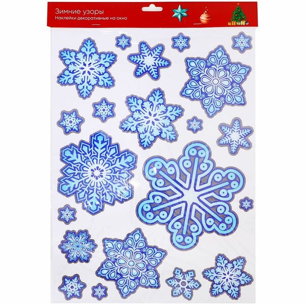 Наклейки Маркет зимние узоры декоративные на окно
