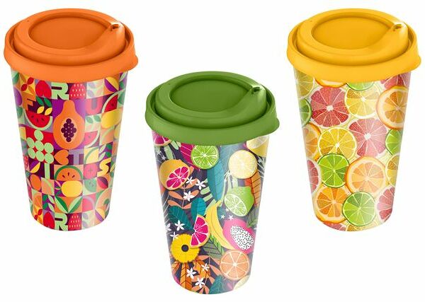 Стакан Idi Land с крышкой с декором 550 мл 1 шт в ассортименте