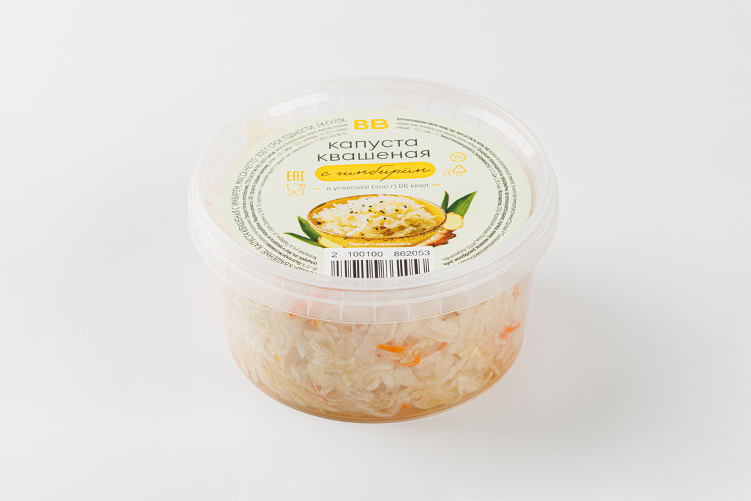 

Капуста квашеная с имбирем, 300г