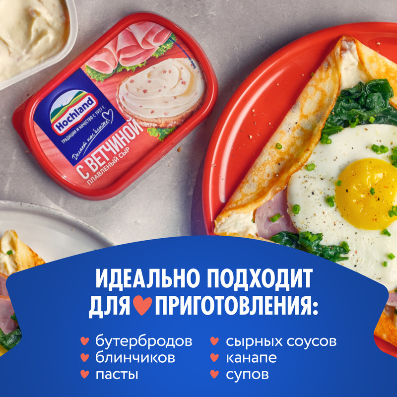 

Сыр плавленый Hochland с ветчиной 55% 200 г