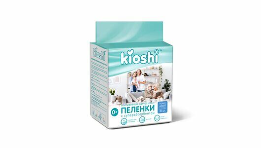 Пеленки Kioshi Впитывающие одноразовые 45х60 см 30 шт