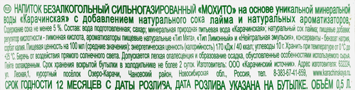 

Газированный напиток Карачинский источник Мохито 0,5 л