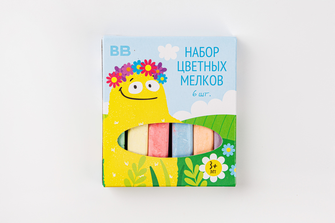 

Набор цветных мелков ВкусВилл, 6 шт