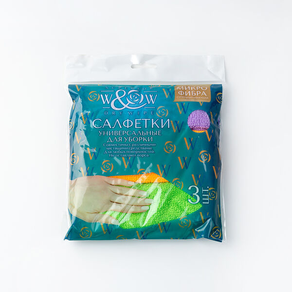 Салфетка из микрофибры 28х28 см, 3 шт.