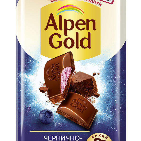 Шоколад молочный Alpen Gold с чернично-йогуртовой начинкой, 80 г