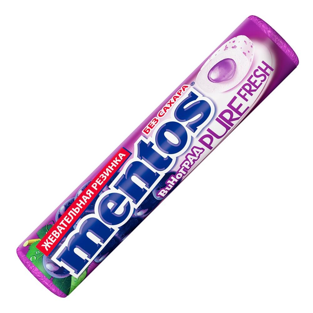 

Жевательная резинка Mentos Pure Fresh вкус Виноград 15.5 г