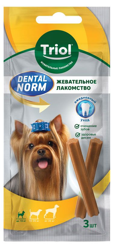 

Лакомство для собак мелких пород Тriol Dental Norm Палочки жевательные 3 шт. 45 г