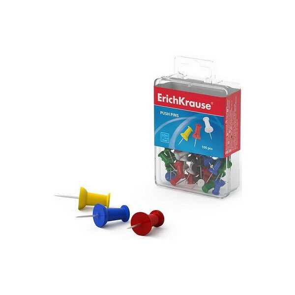 Кнопки силовые ErichKrause цветные, 100шт 19749