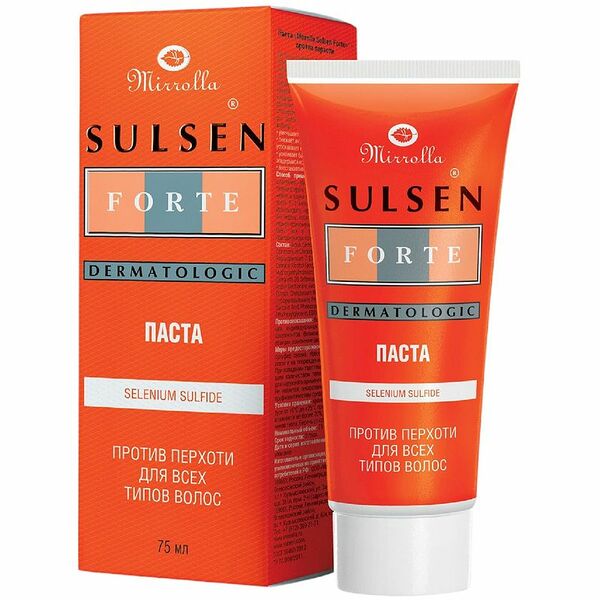Паста против перхоти Mirrolla Sulsen Forte для всех типов волос 75 мл