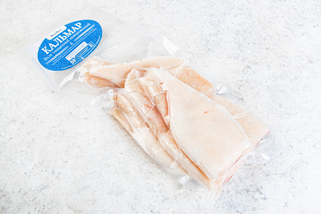 

Кальмар филе очищенное, замороженное вес