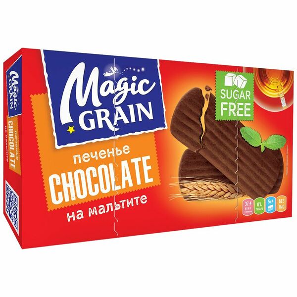 Печенье Magic Grain Chocolate сдобное на мальтите, 170 г