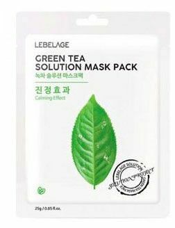 Маска тканевая для лица Lebelage с экстрактом зеленого чая, 25г