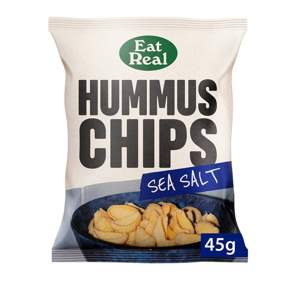 

Чипсы из хуммуса Eat Real с морской солью (без глютена, веган) 45 г