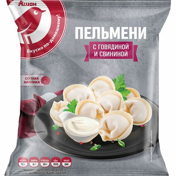 Пельмени АШАН Красная птица из говядины и свинины