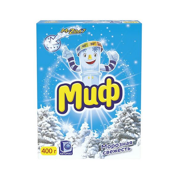 Синтет. моющее ср-во порошкообразное Миф M-Zim 5 (400г) Автомат Морозная свежесть