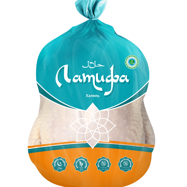 Тушка цыпленка-бройлера Латифа Халяль потрошеная 1 сорта охлажденная вес