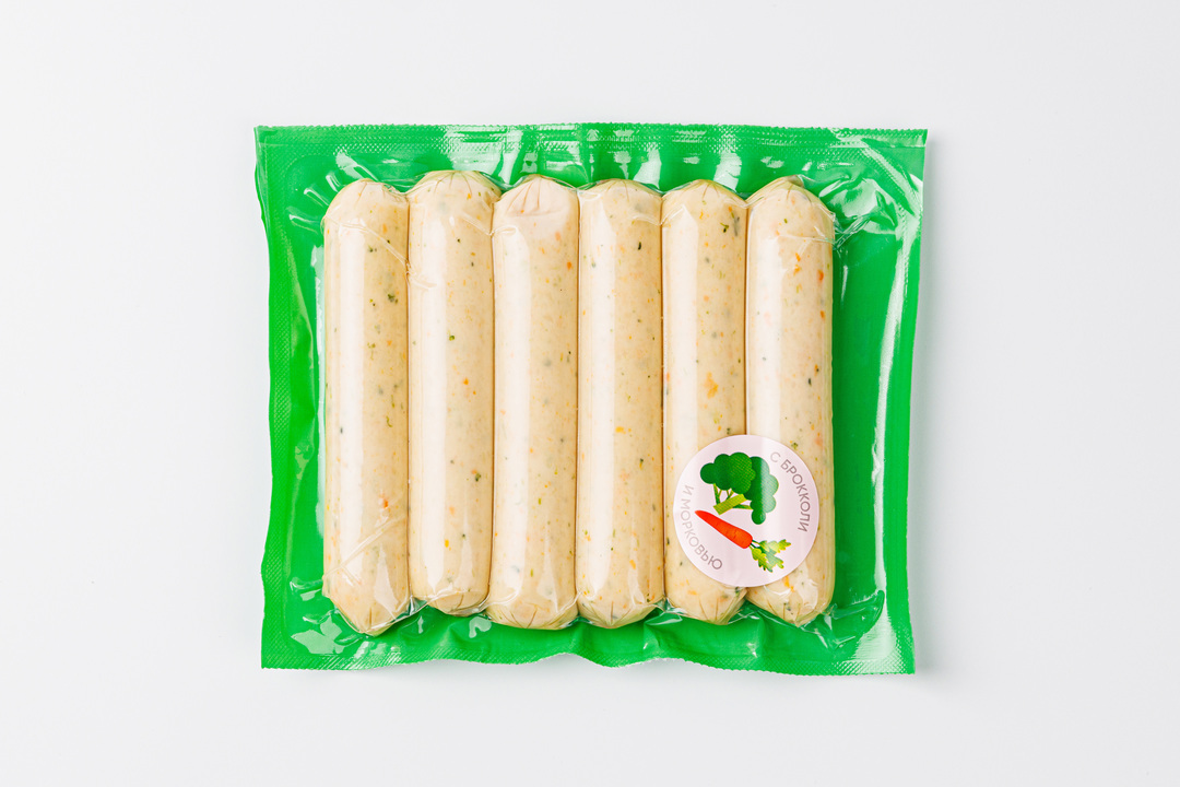 

Сосиски ВкусВилл Курица с овощами, высший сорт 300 г