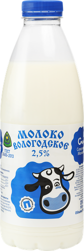 

Молоко питьевое Северное молоко Вологодское пастеризованное 2.5% БЗМЖ 930 мл
