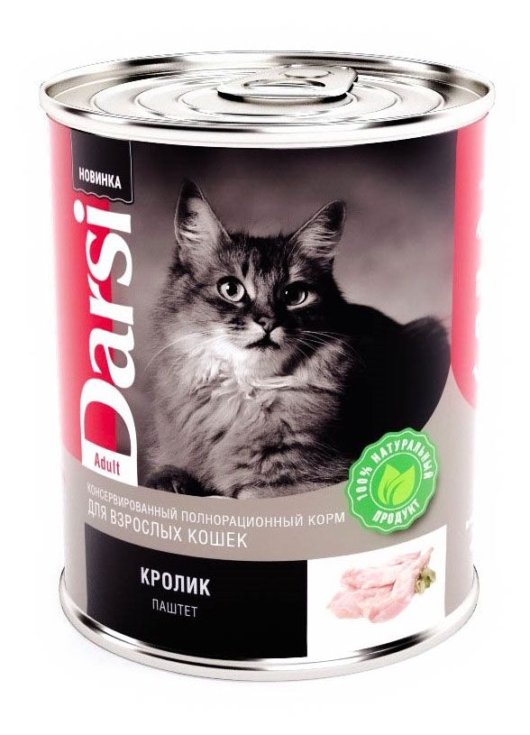 

Корм Darsi для взрослых кошек с кроликом 340 г