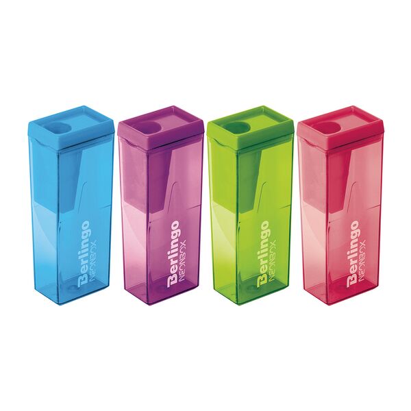 Точилка BERLINGO NeonBox 1 отверстие, пластиковая, контейнер, в ассортименте Арт. BBp_15008