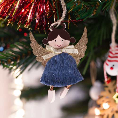 

Украшение елочное Homeclub Ангел с бантиком дизайн в ассортименте 8.6 x 0.4 x 11.5 см