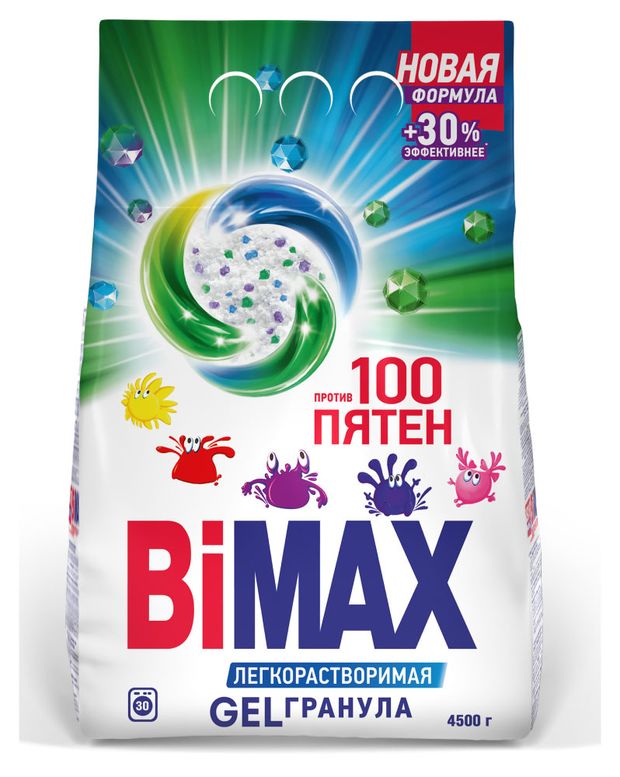 

Стиральный порошок Bimax 100 пятен автомат 4500 г