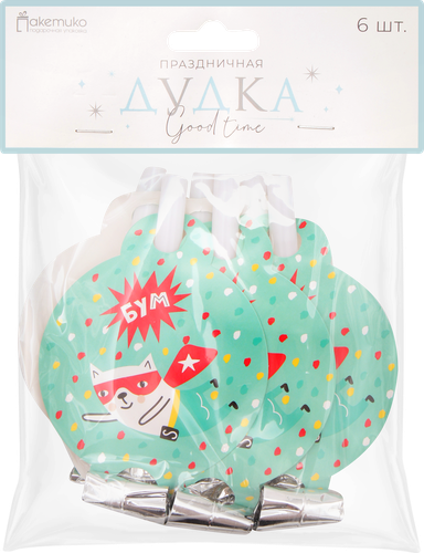 

Дудка праздничная Пакетико Happy Birthday 6 шт.