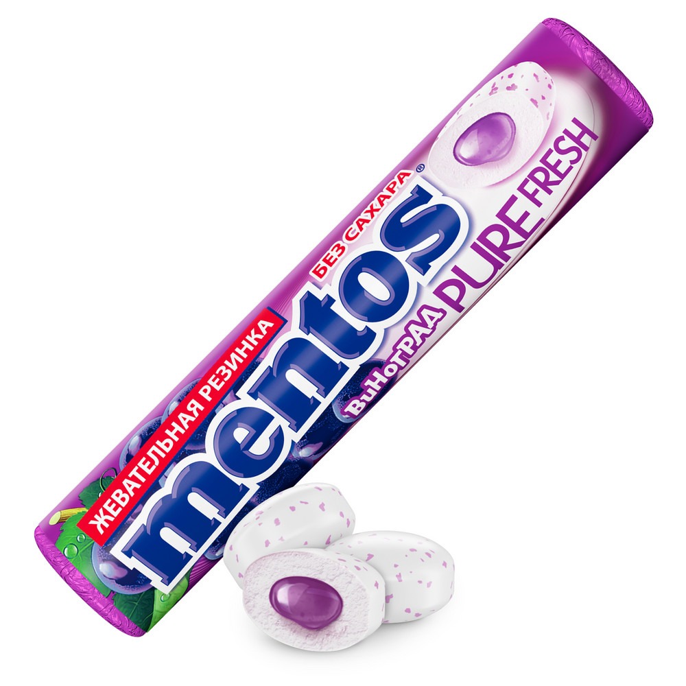 

Жевательная резинка Mentos Pure Fresh вкус Виноград 15.5 г