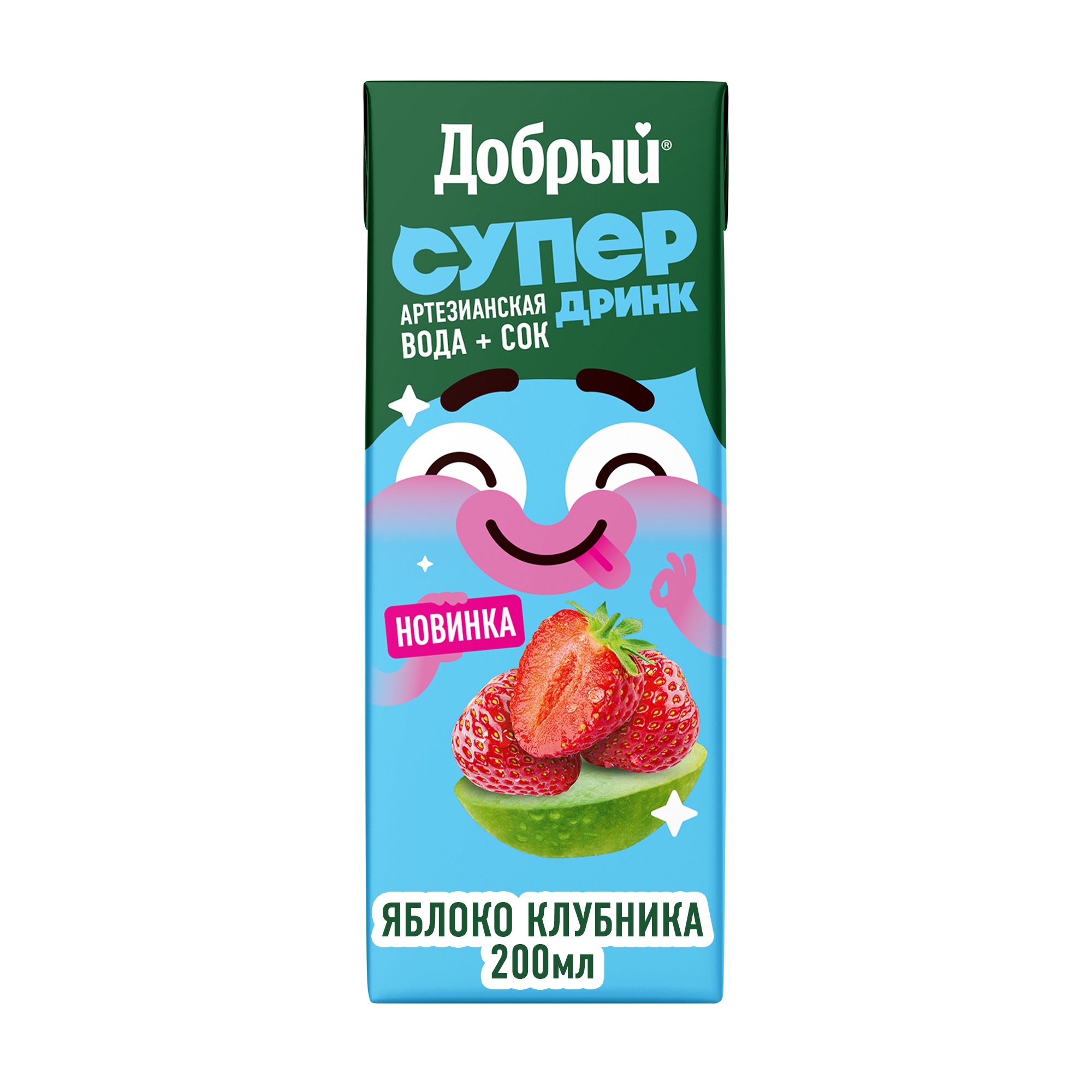 

Напиток сокосодержащий Добрый Active kid яблоко-клубника 200 мл