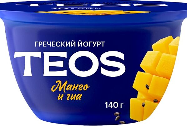 Йогурт греческий Teos Манго-чиа 2% 140 г
