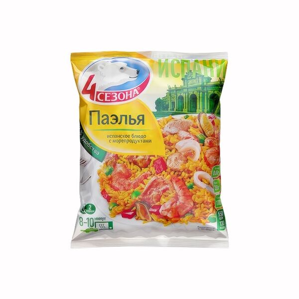 Готовое Блюдо 4 Сезона Паэлья Испанское блюдо замороженное 600 г