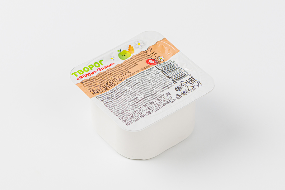 

Творог детский ВкусВилл "Яблоко-Злаки" 4,2% 100 г