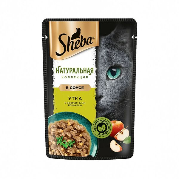 Корм Sheba Для взрослых кошек Натуральная коллекция с уткой и добавл яблок 75г
