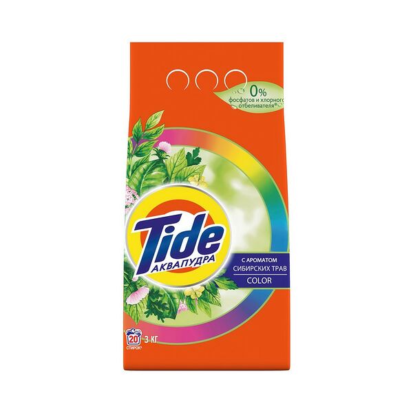 TIDE Авт СМС порошк. Color с ароматом Сибирских трав 3кг