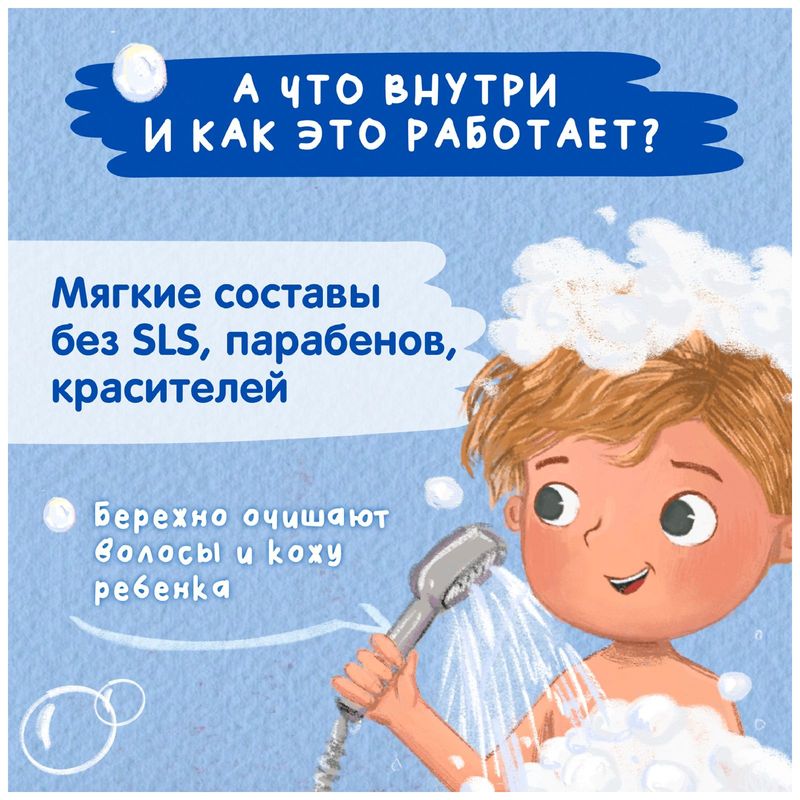 

Шампунь-гель для душа Моё солнышко 2 в 1 с пантенолом и ромашкой для мальчиков 400 мл