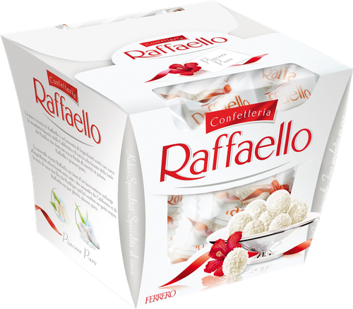 

Конфеты Raffaello с цельным миндальным орехом в кокосовой обсыпке 150 г дизайн в ассортименте