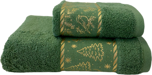 

Полотенце махровое HOMECLUB Cozy Christmas 50х70см, темно-зеленое