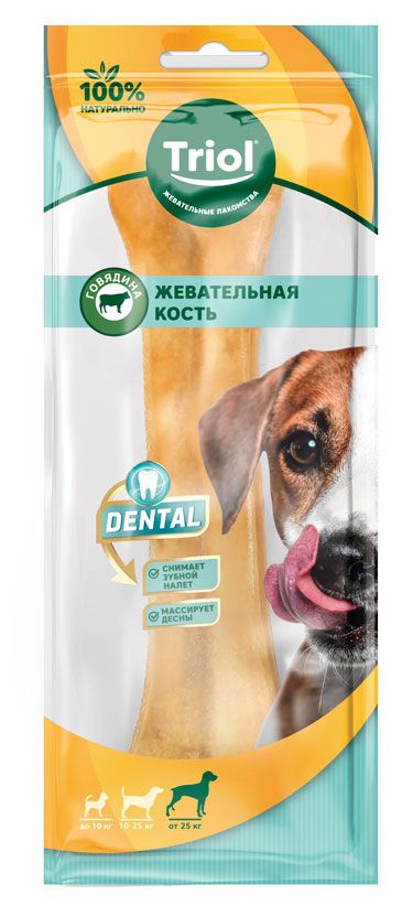 

Лакомство для собак Triol Dental Кость из жил 25 см 200 г