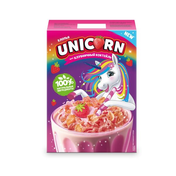 Хлопья кукурузные Kellogg`s Юникорн Клубничный коктейль 220г