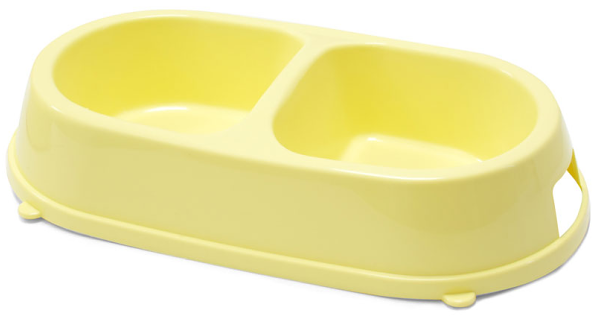 Миска для кошек Гамма пластмассовая, 2x260мл цвет в ассортименте